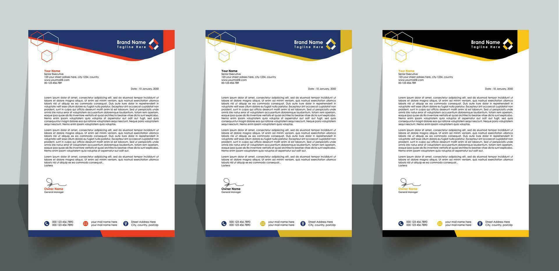 modern brev huvud design mall tryckbar storlek brev företag vaddera vektor