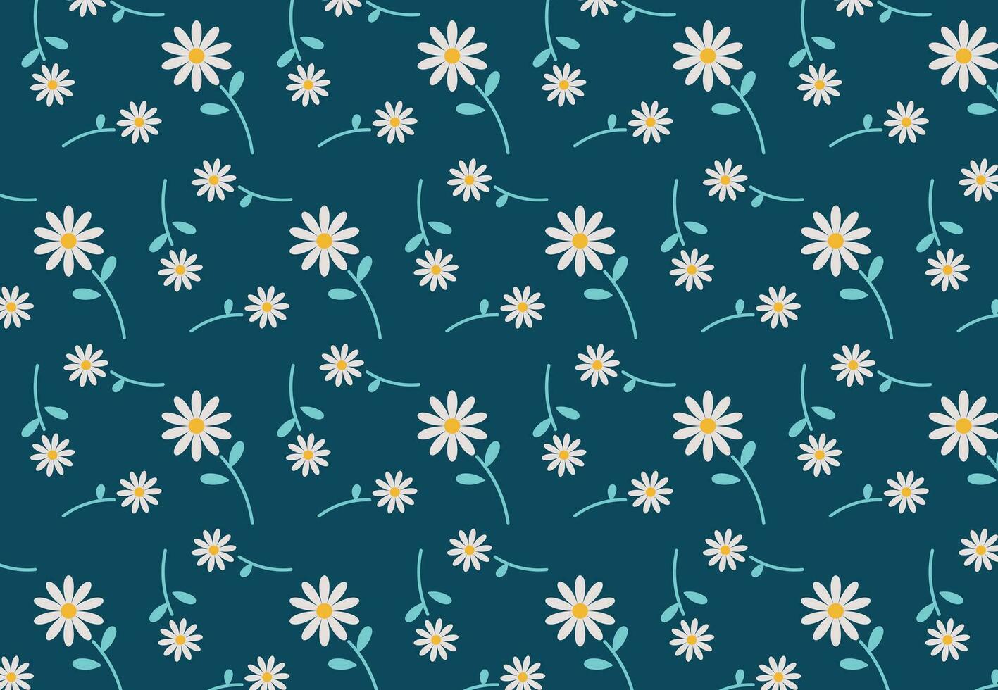 sömlös mönster blommig daisy bakgrund vektor för tapet och textil- trasa