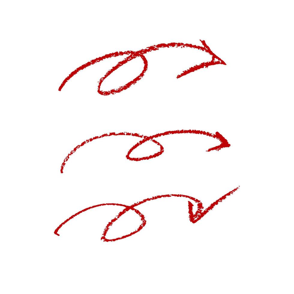 Satz von Hand gezeichneten bunten Pfeilen und Linien. Vektor-Highlighter-Elemente vektor