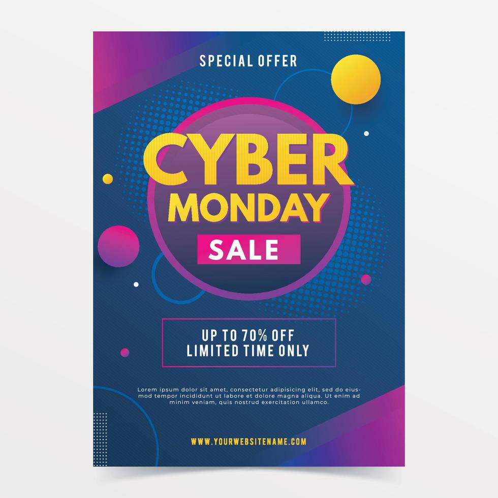 Vorlage für Cyber Monday-Verkaufsplakate vektor