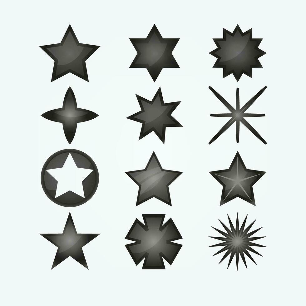 kreativ platt norr stjärna logotyp uppsättning design vektor