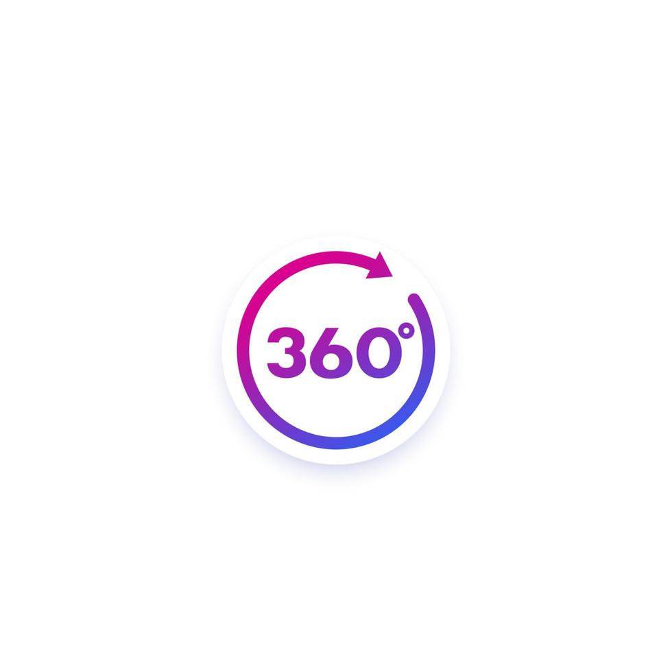 360 -ikon med pil, vektordesign vektor