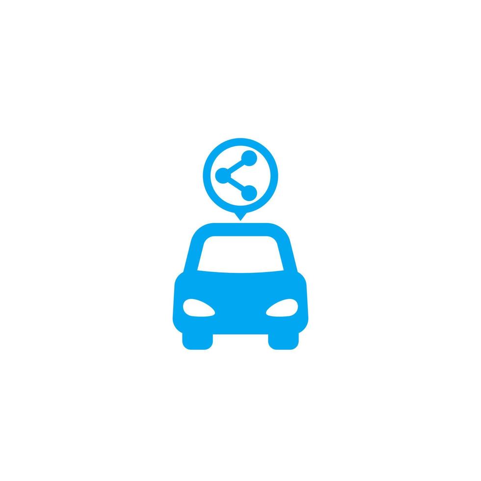 Carsharing-Service-Symbol, Vektorzeichen auf weiß vektor