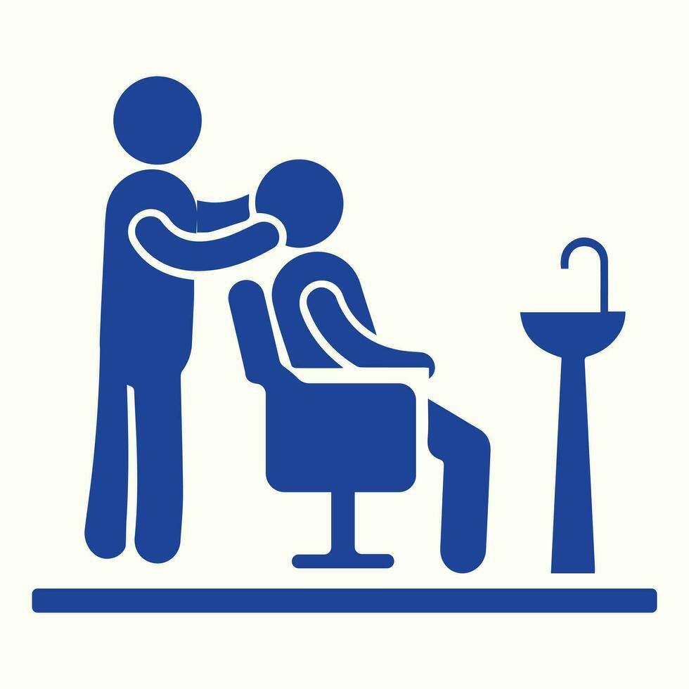 Salon Stuhl Mann Sitzung Vektor Illustration Symbol eps