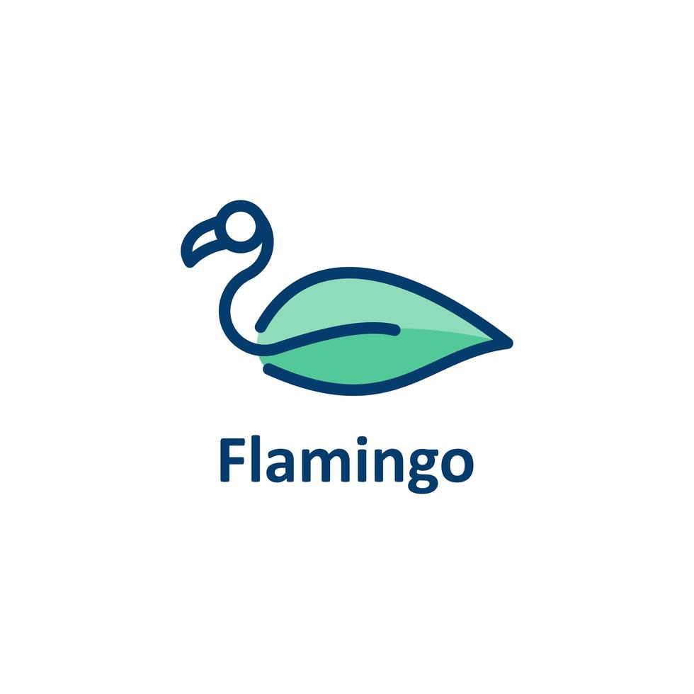 Flamingo, Blätter Logo Template Design Vector Icon Illustration.