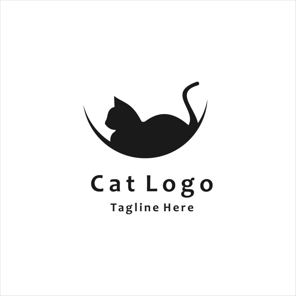 katt logotyp mall design vektor ikon illustration