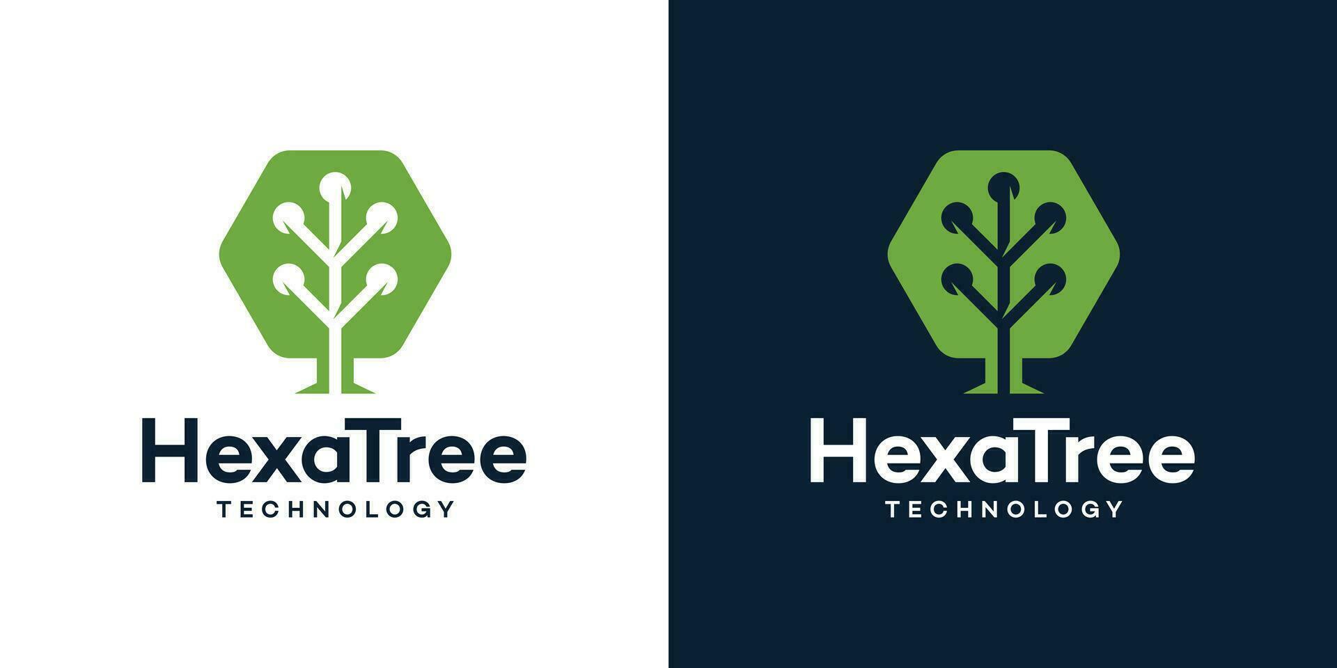 abstrakt Baum modern Logo Design Vorlage mit Hexagon Technik Stil Design Grafik Vektor Illustration. Symbol, Symbol, kreativ.