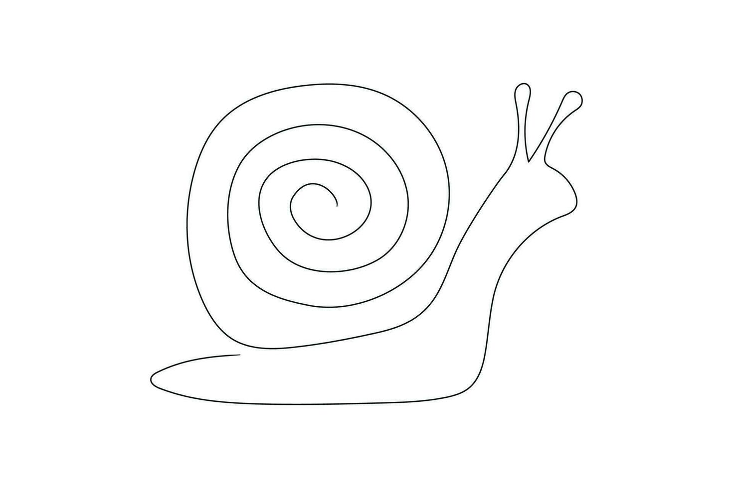 isoliert Zeichnung von ein süß kriechen Schnecke. winzig klein einfach schleppend Schnecke Gliederung Symbol Logo Symbol Gekritzel skizzieren, Vektor