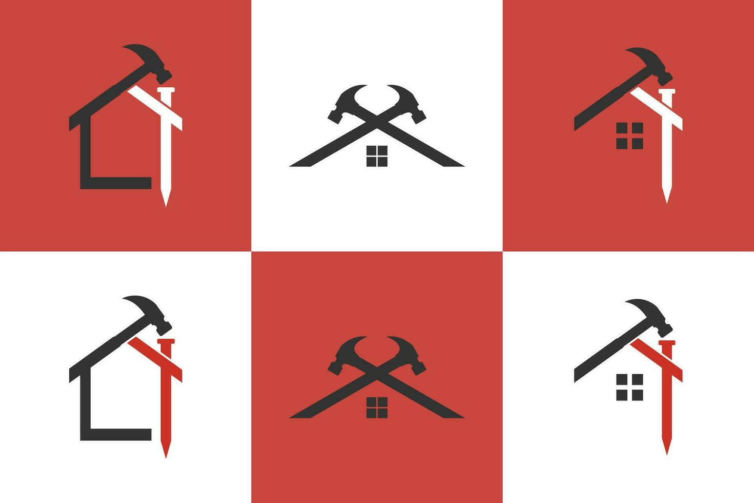 samling av hus reparera logotyp design med kreativ begrepp vektor