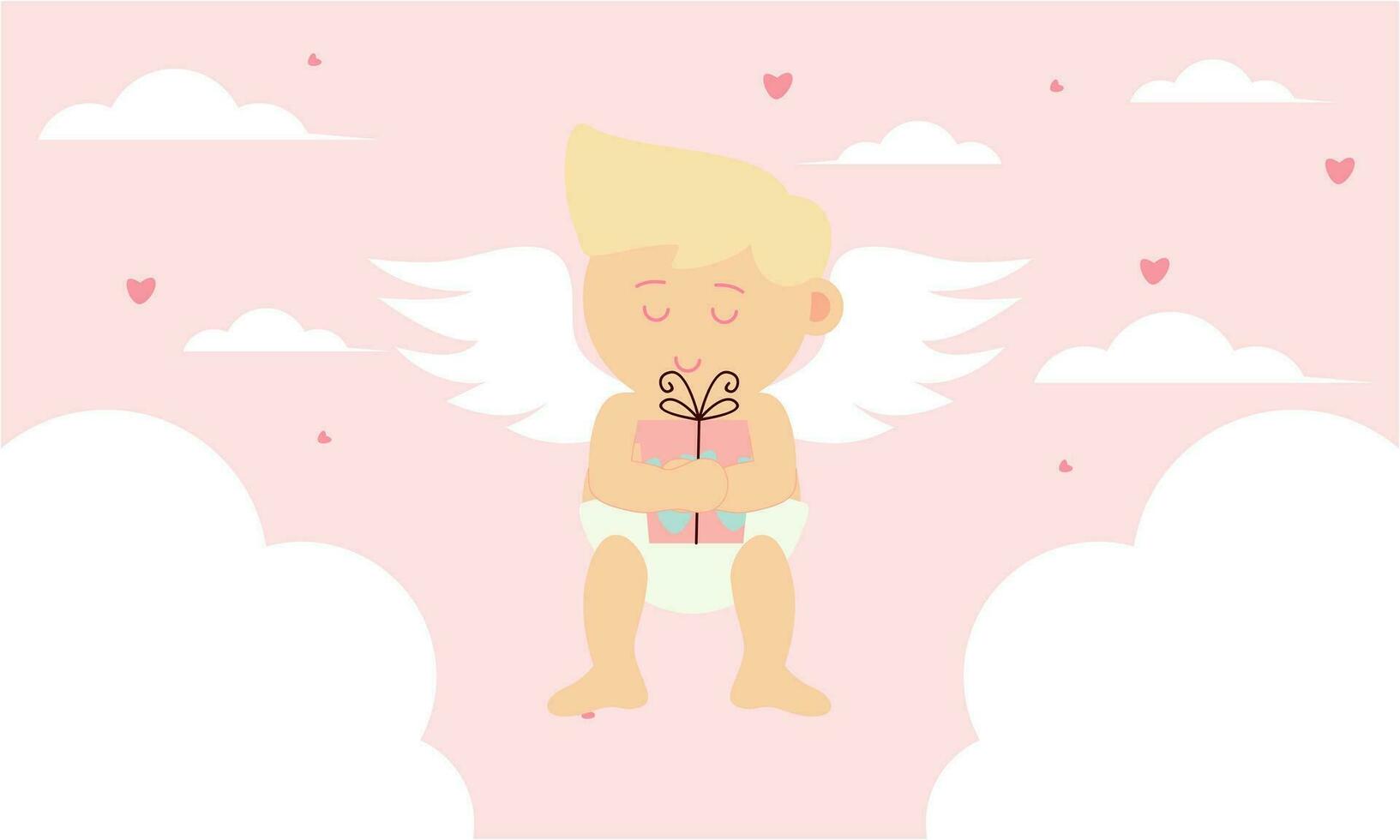 cupids himmel valentine dag bakgrund vektor