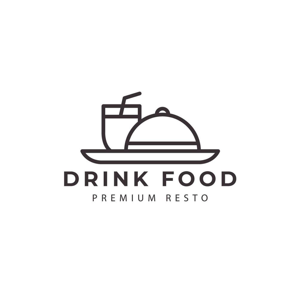 Logo Vorlage Essen und trinken Linie Kunst Restaurant minimalistisch Vektor Symbol Design