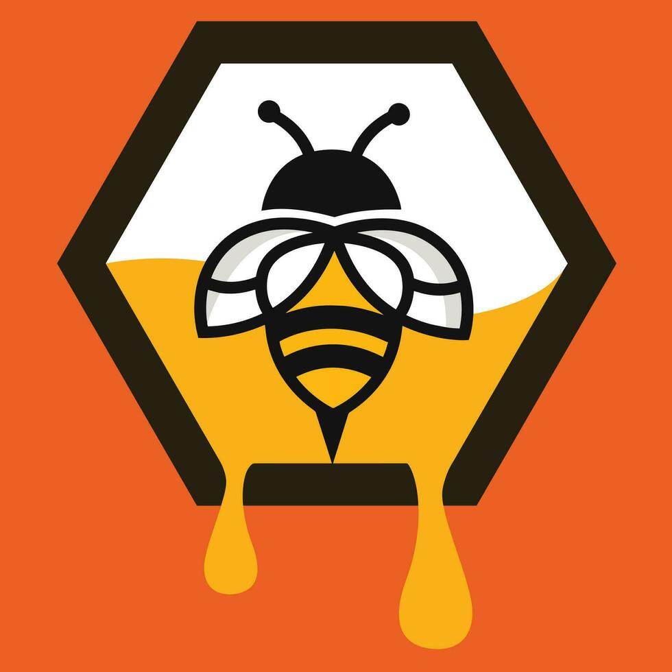 honung bi logotyp vektor illustration konstverk
