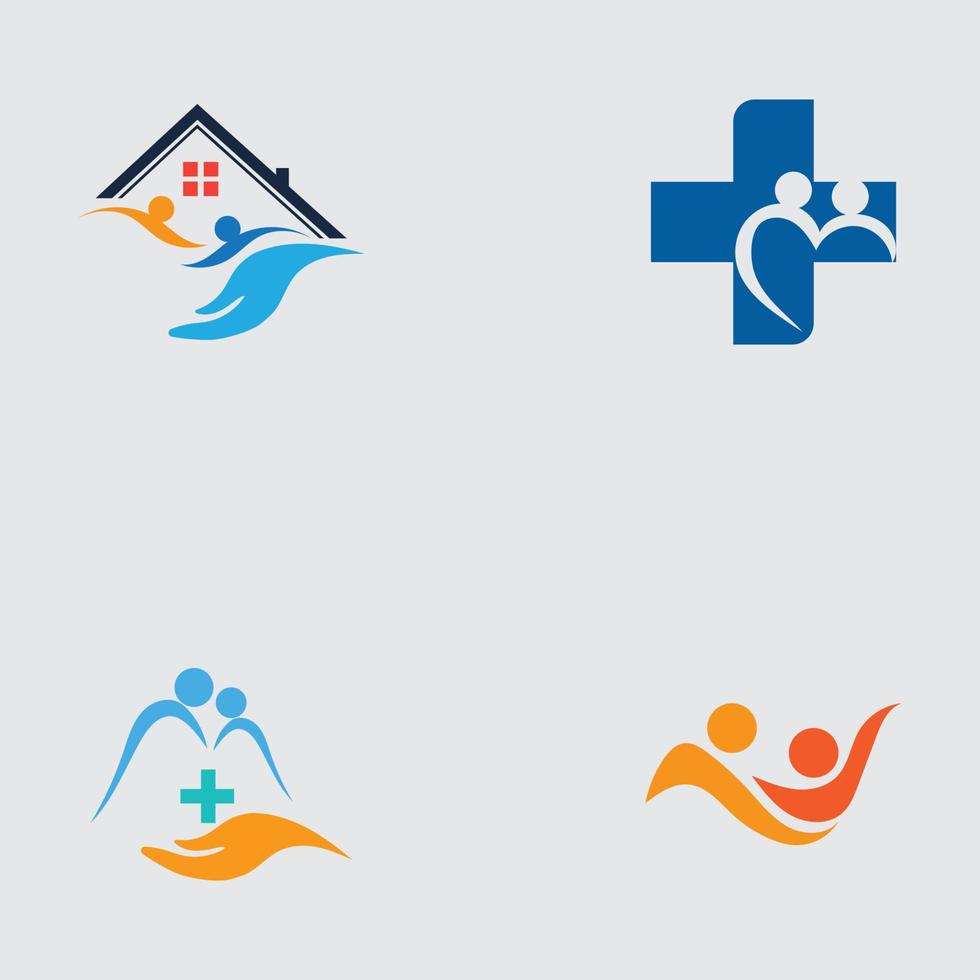 Familienpflege Liebe Logo und Symbole Illustration Design vektor