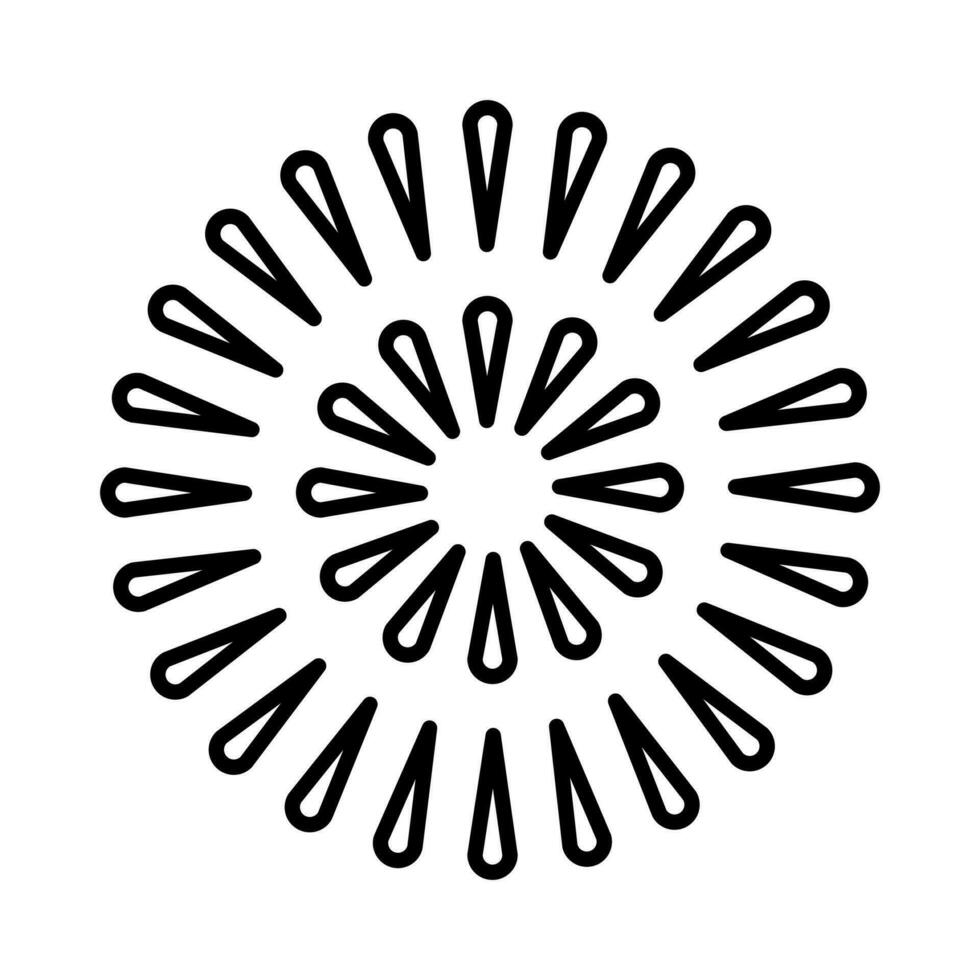 Feuerwerk Symbol, glücklich Neu Jahr Vektor, isoliert auf Weiß Hintergrund mit Linie Stil vektor