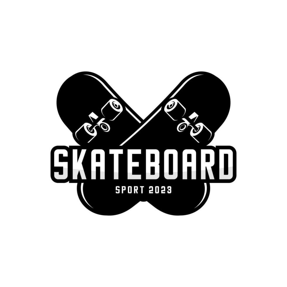 Skateboard Logo Vektor Design, schwarz Schlittschuh Vektor