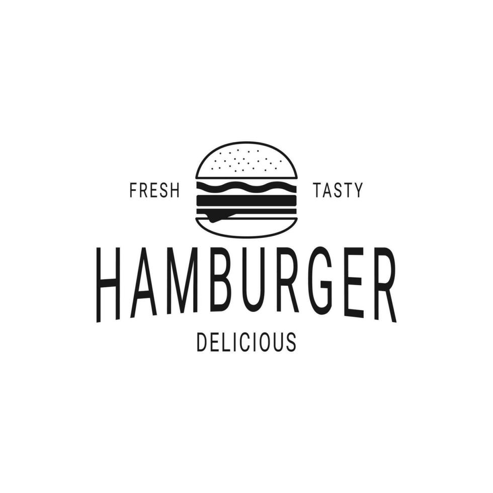 årgång retro stil hamburgare logotyp design begrepp aning vektor