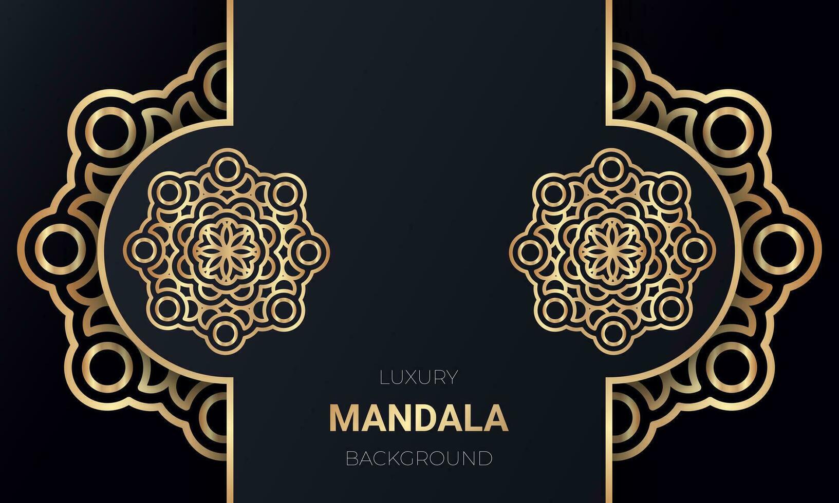 islamic mandala bakgrund i guld Färg. - vektor. vektor