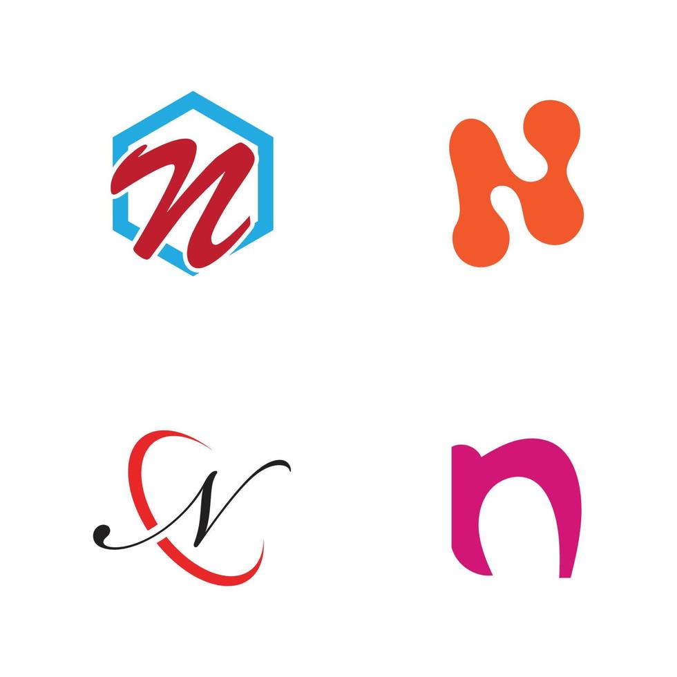 Buchstabe n Logo Vorlage Vektor Icon Design