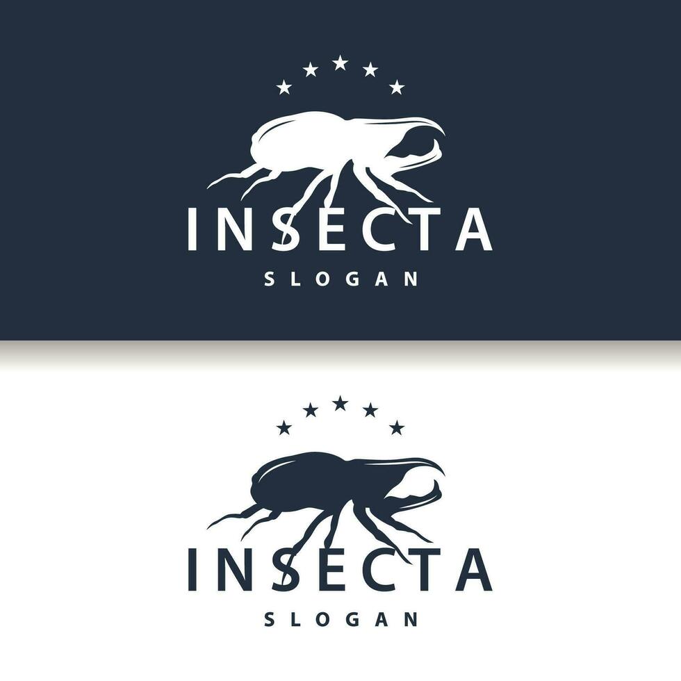 skalbagge logotyp design enkel silhuett insekt djur- illustration mall vektor