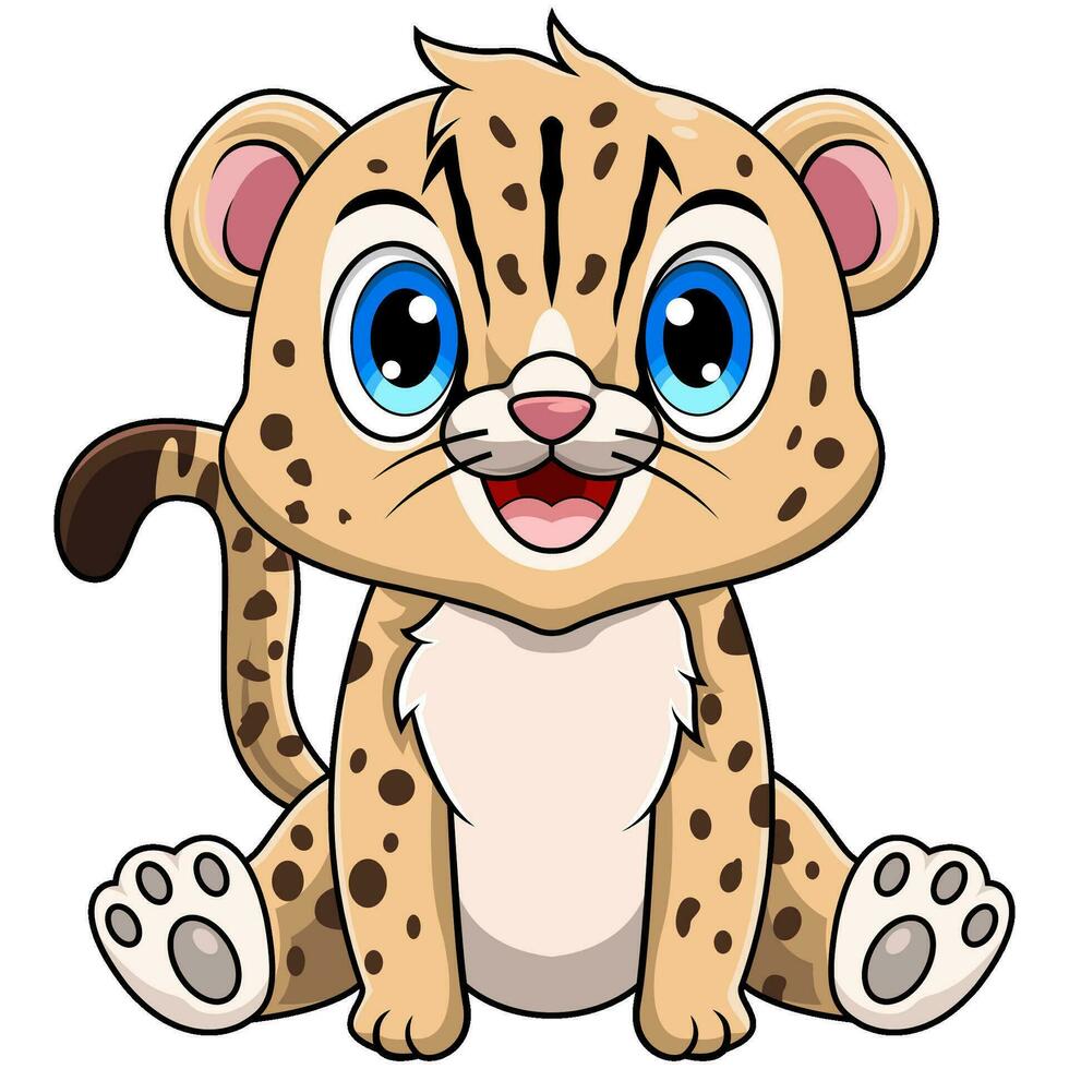 Illustration von süß Baby Gepard Karikatur Sitzung vektor