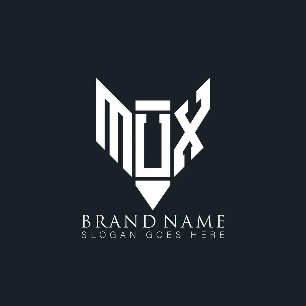 mux abstrakt brev logotyp. mux kreativ monogram initialer brev logotyp begrepp. mux unik modern platt abstrakt vektor brev logotyp design.
