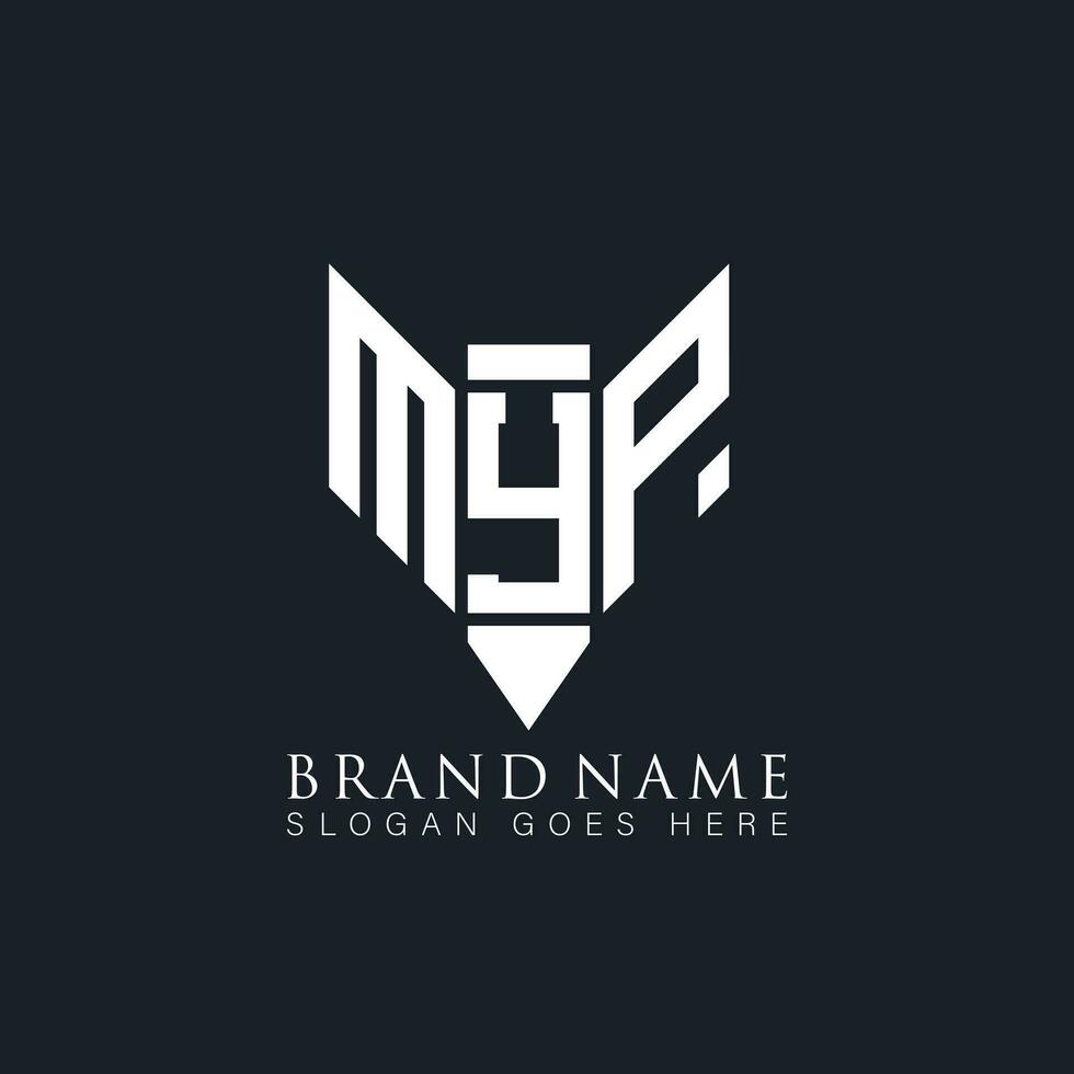 myp abstrakt brev logotyp. myp kreativ monogram initialer brev logotyp begrepp. myp unik modern platt abstrakt vektor brev logotyp design.
