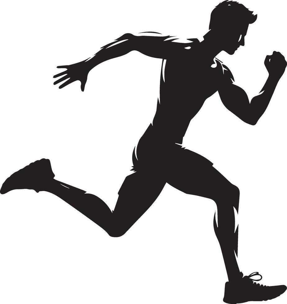 Mann Lauf Pose Vektor Silhouette Illustration