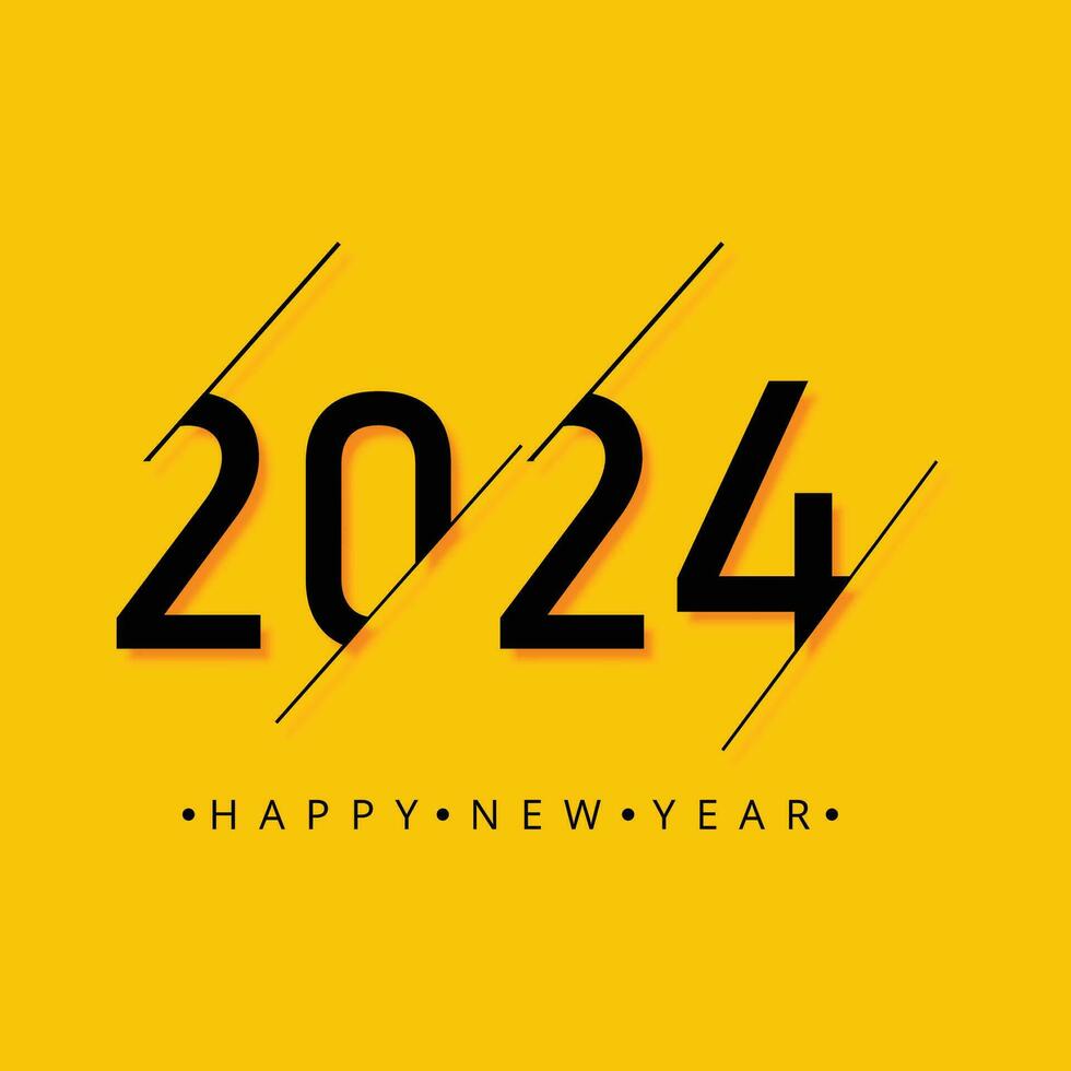 Lycklig ny år 2024 händelse kort firande bakgrund vektor