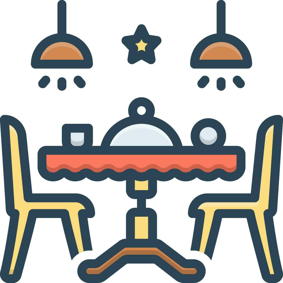 Färg ikon för dining vektor