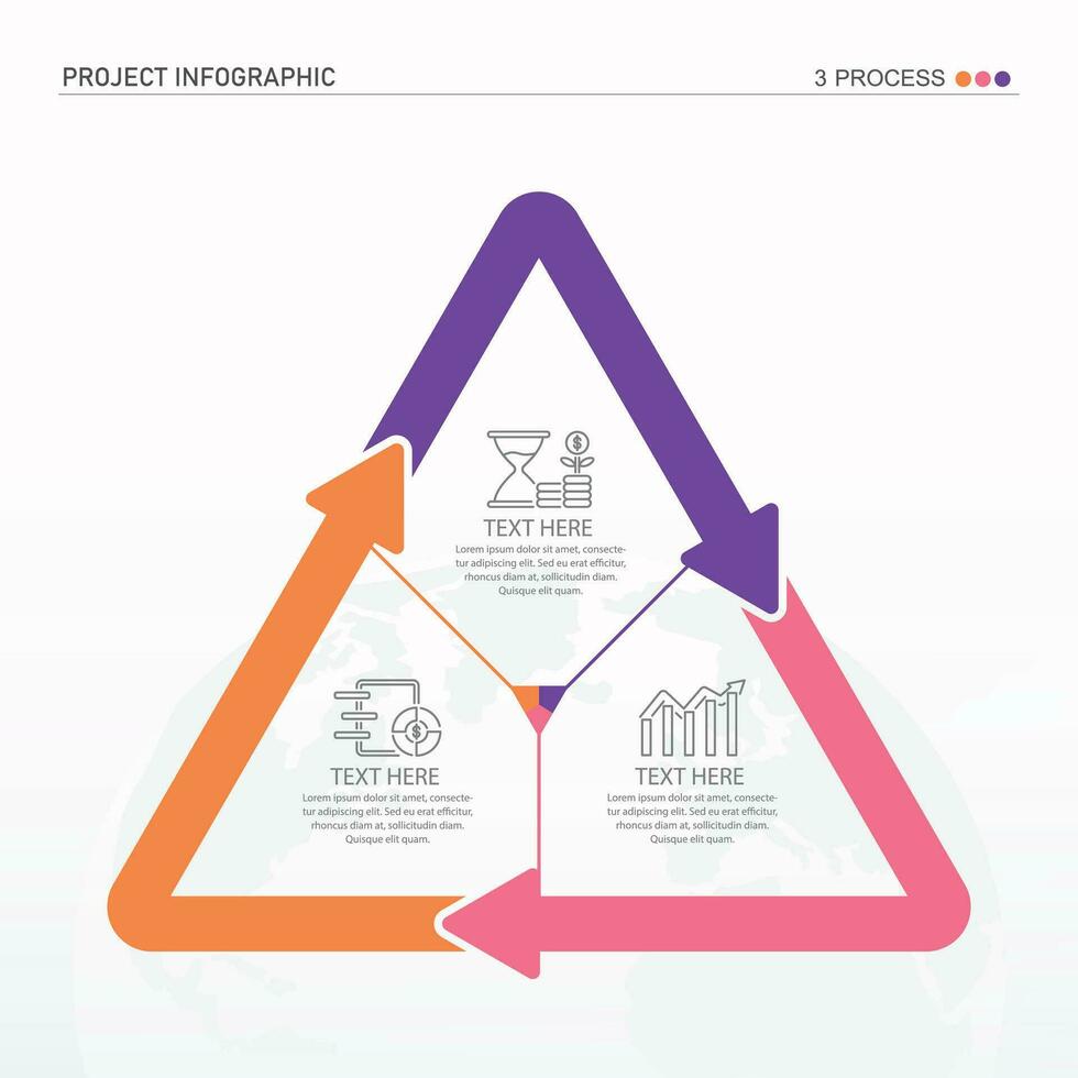 infographic design med triangel eller pyramid diagram dividerat in i 3 delar eller nivå. vektor