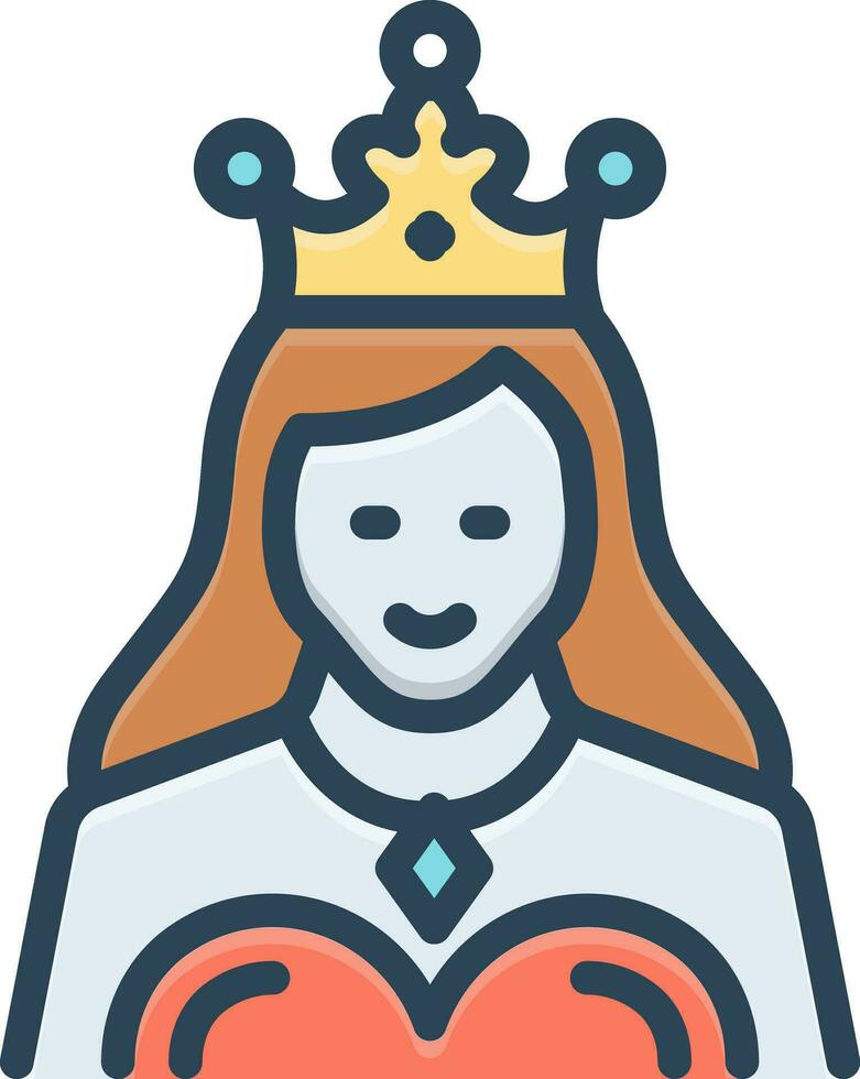 Färg ikon för drottning vektor