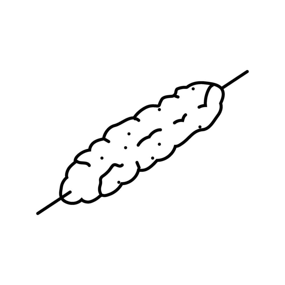 Adana Kebab Türkisch Küche Linie Symbol Vektor Illustration