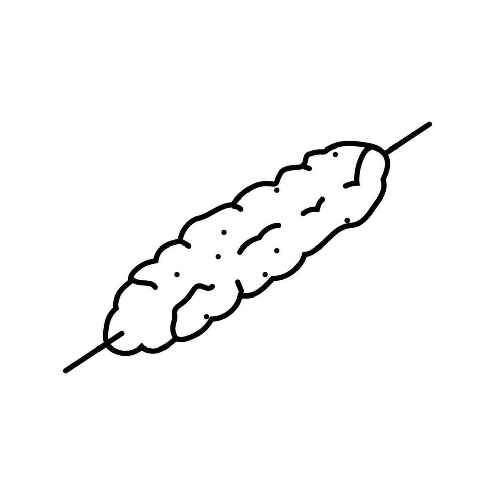 adana kebab turkiska kök linje ikon vektor illustration