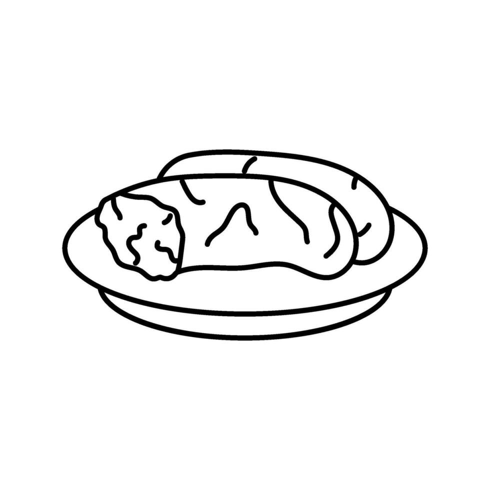 Ratatouille Französisch Küche Linie Symbol Vektor Illustration