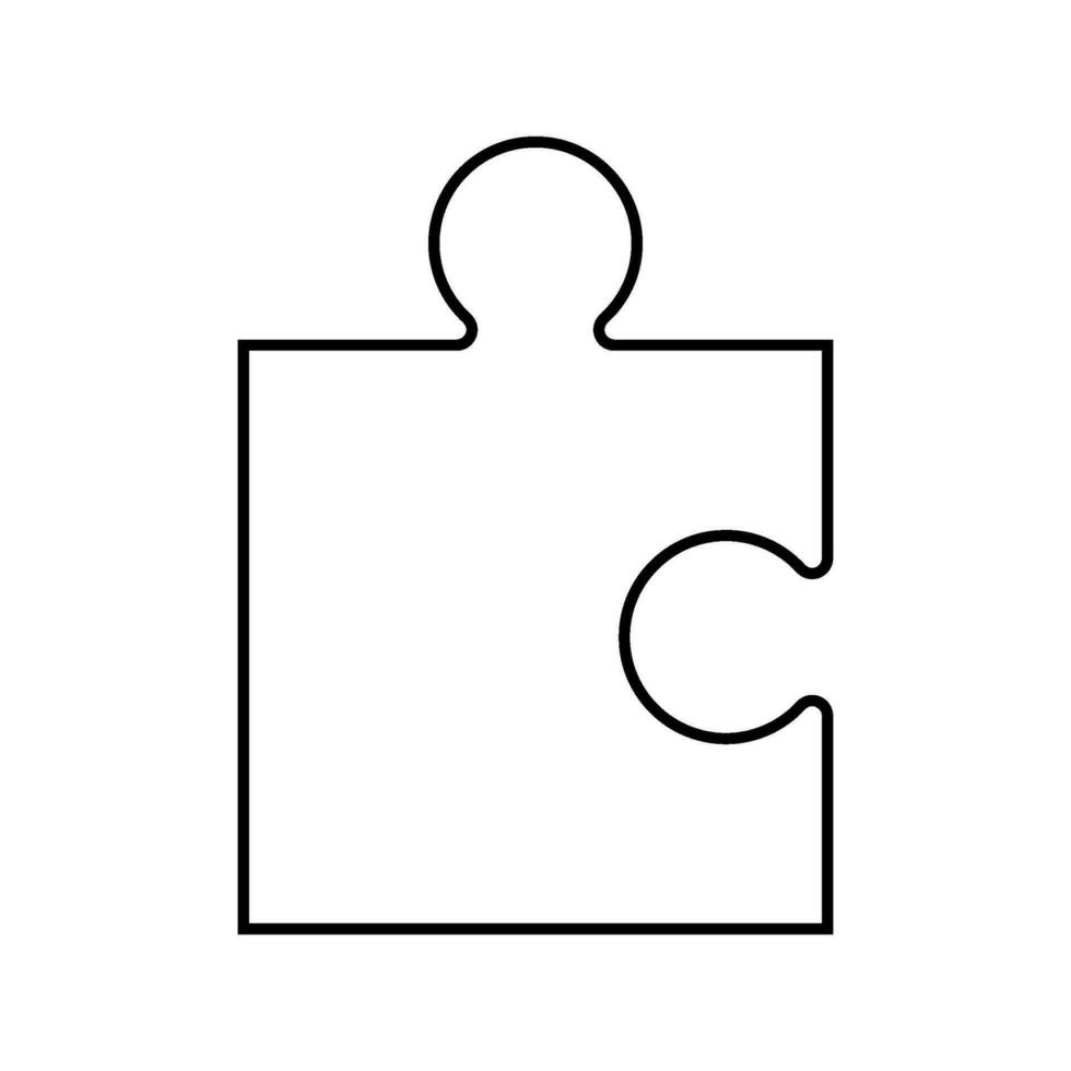 Stück Puzzle Puzzle Linie Symbol Vektor Illustration