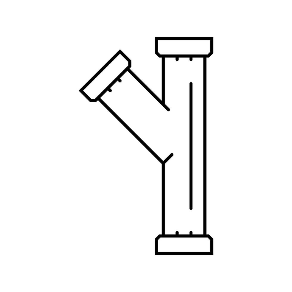 stål rörledning linje ikon vektor illustration