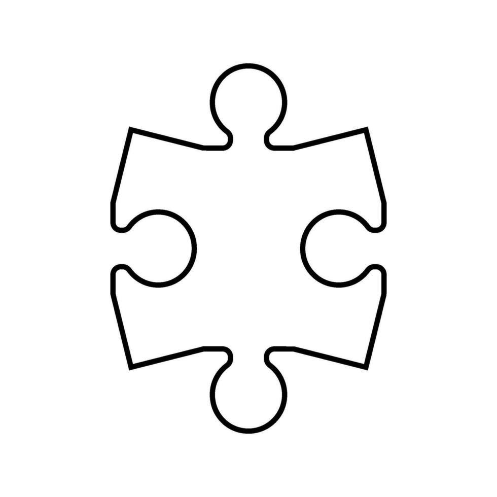 Puzzle Puzzle Stück Linie Symbol Vektor Illustration