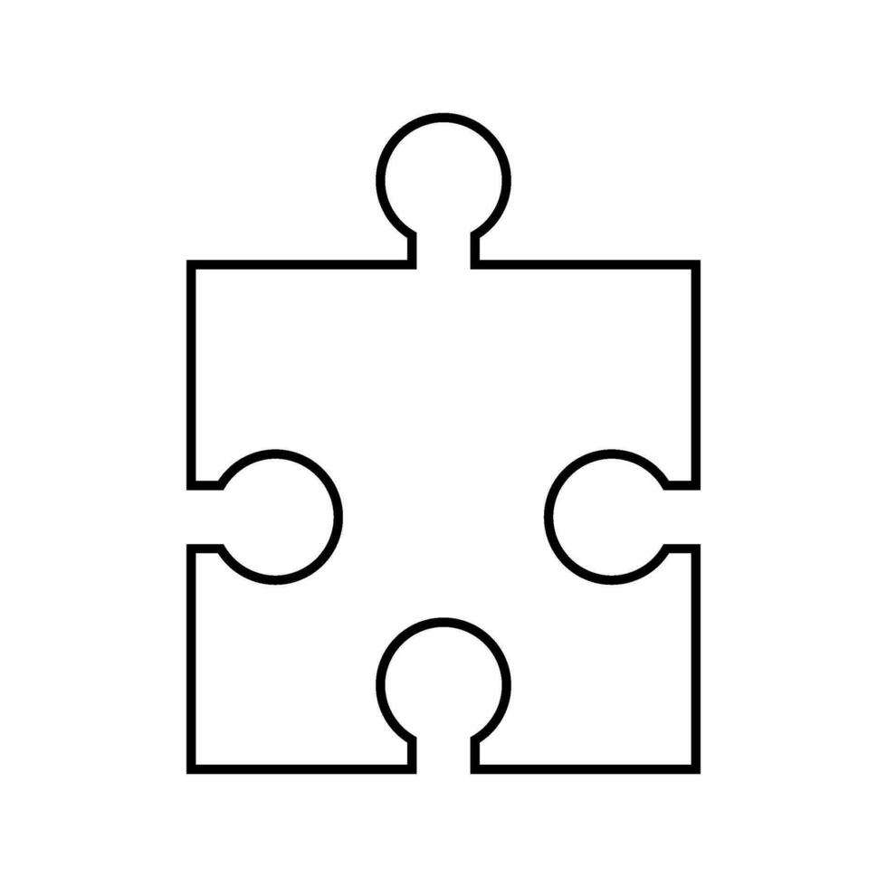 Puzzle Puzzle Stück Linie Symbol Vektor Illustration