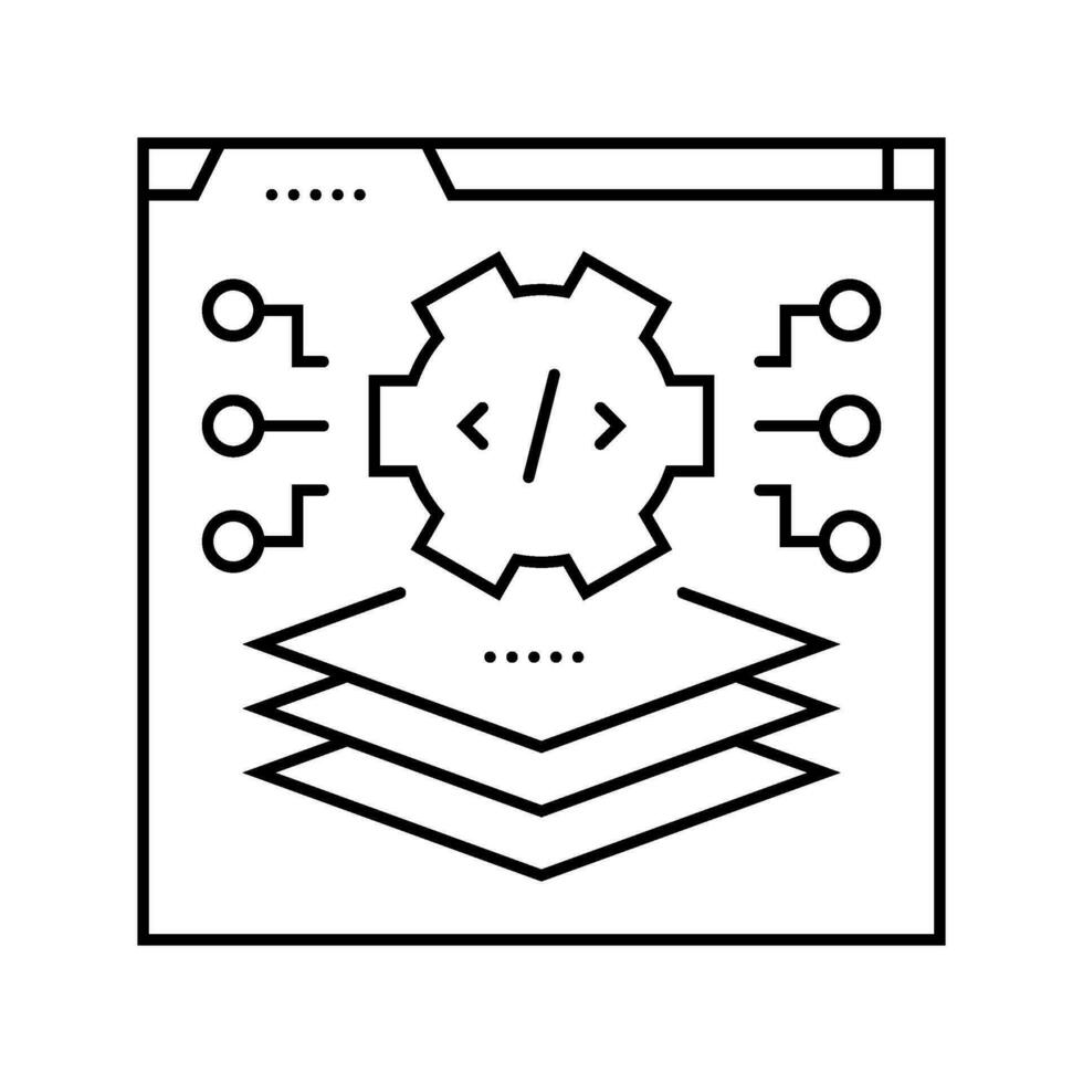 voll Stapel Entwicklung Software Linie Symbol Vektor Illustration