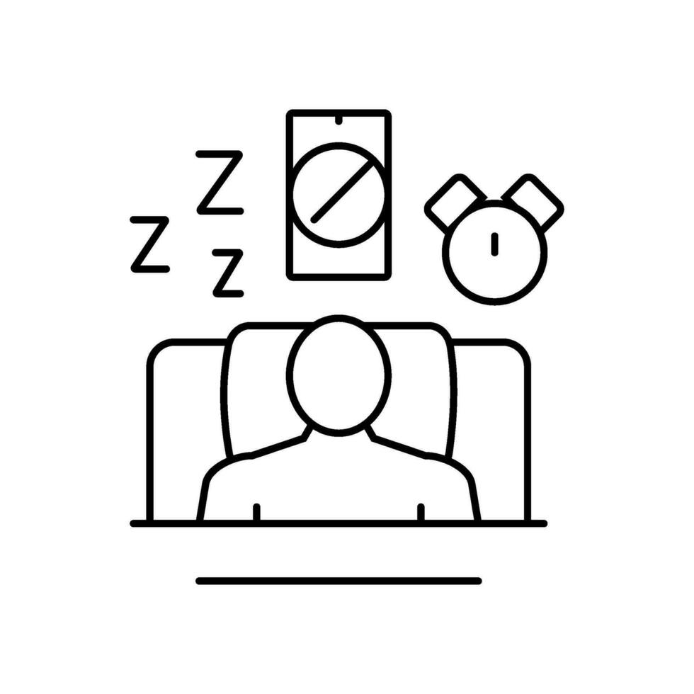 sömn hygien mental hälsa linje ikon vektor illustration