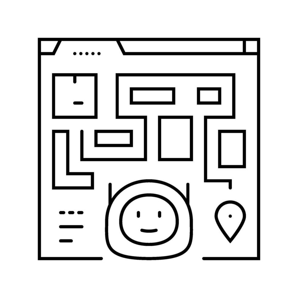 ai Routing autonom Lieferung Linie Symbol Vektor Illustration