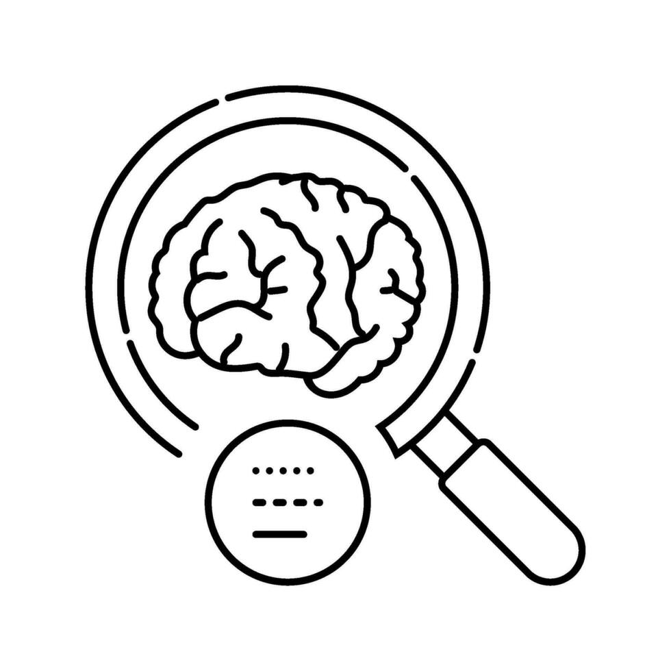 Gehirn Forschung Neurologe Linie Symbol Vektor Illustration