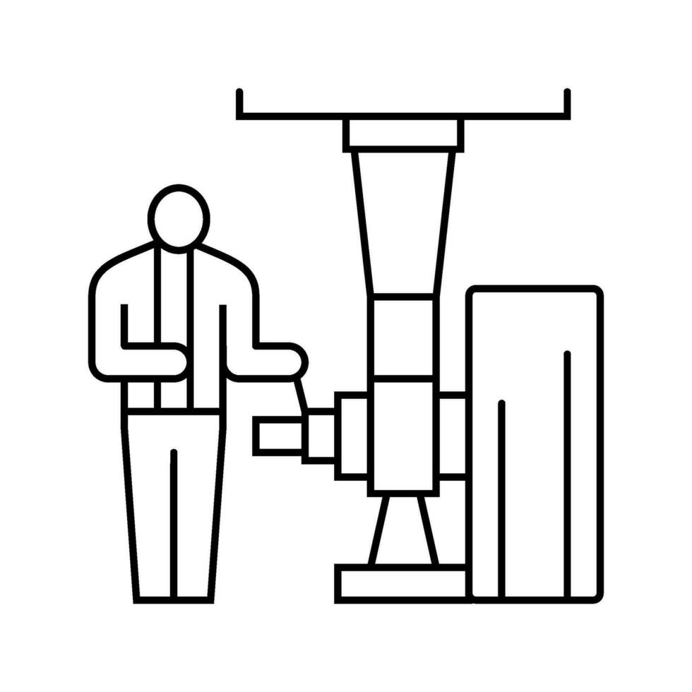 broms systemet reparera flygplan linje ikon vektor illustration