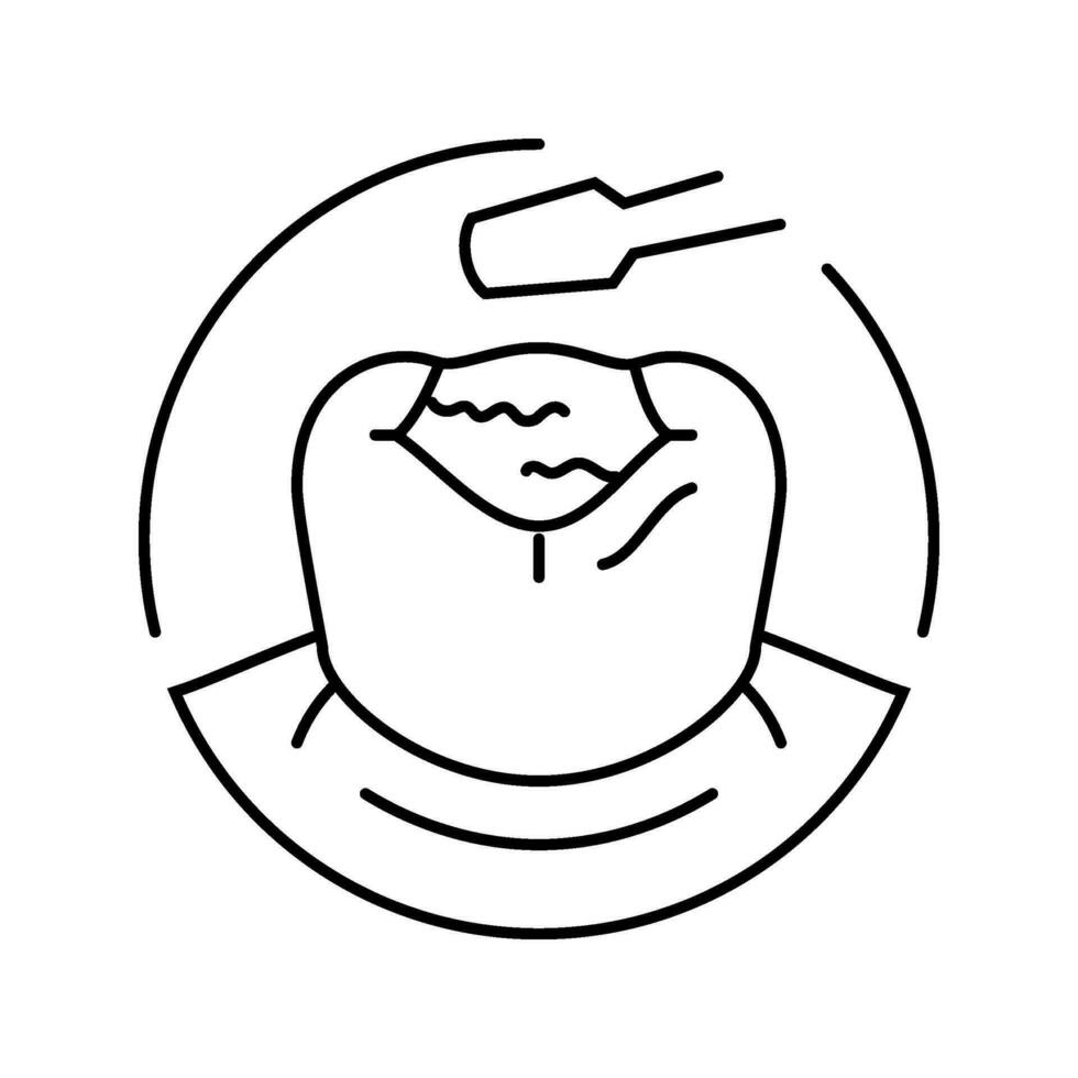 Füllung Dental Verfahren Linie Symbol Vektor Illustration