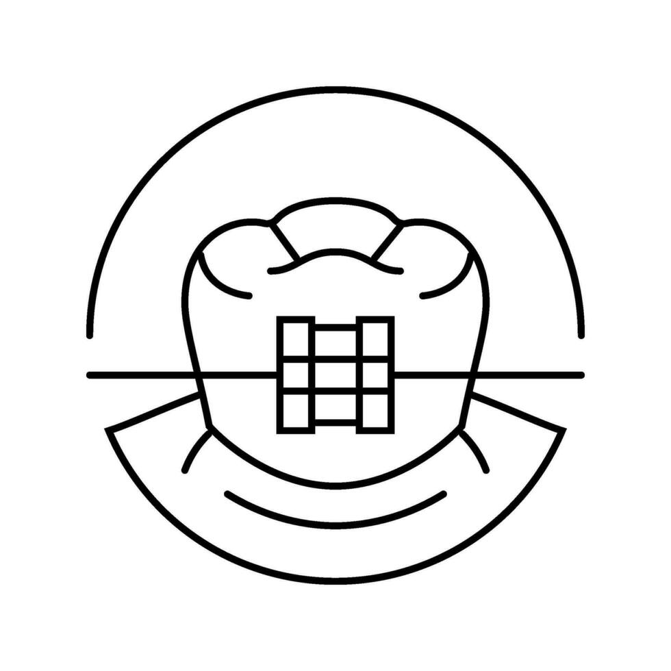 kieferorthopädisch Hosenträger Linie Symbol Vektor Illustration