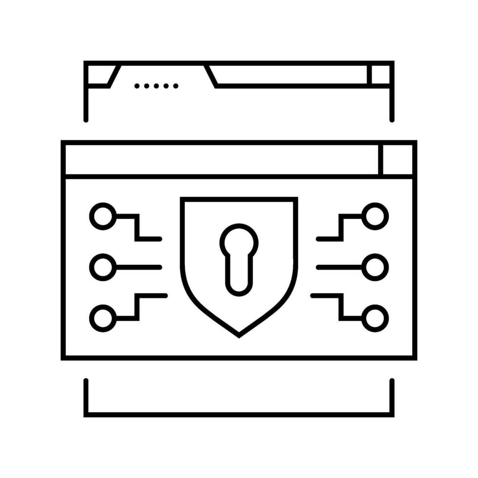 Internet-Sicherheit Cyber-Mobbing Linie Symbol Vektor Illustration