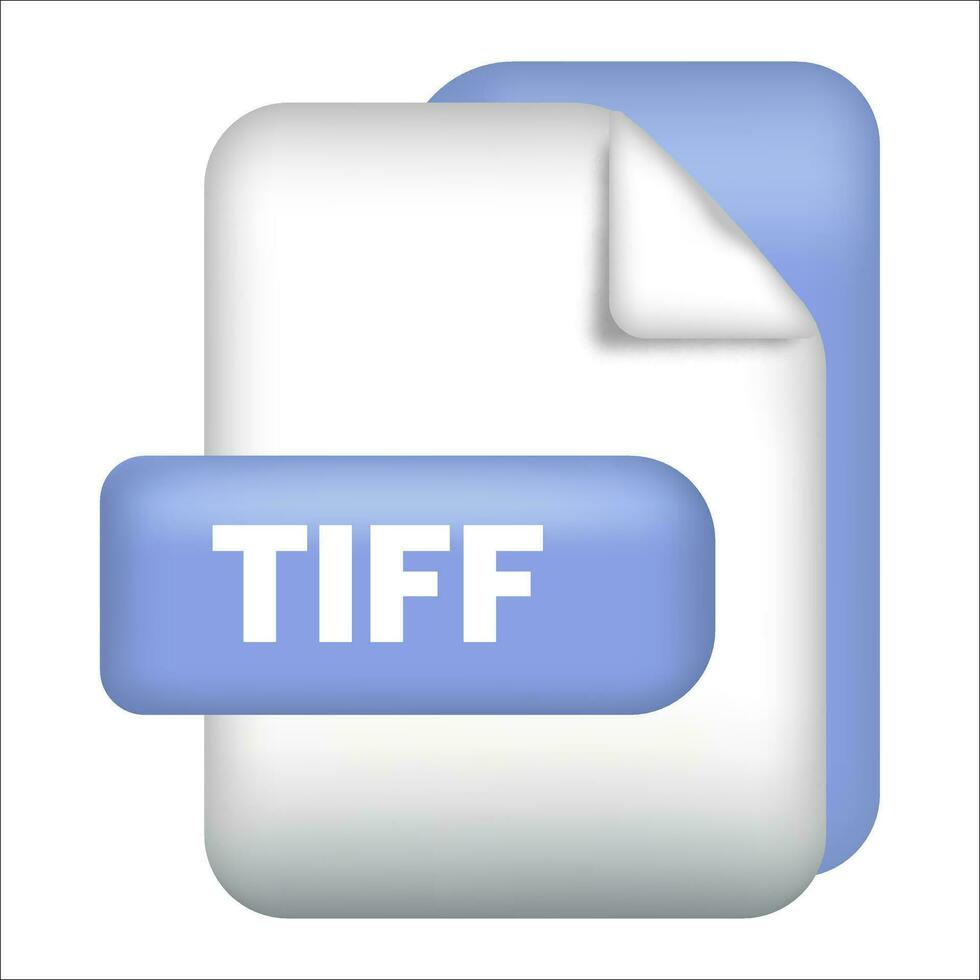 tiff Datei Format Symbol. tiff Datei Format 3d machen Symbol mit transparent Hintergrund. tiff Datei Format dokumentieren Farbe Symbol Vektor