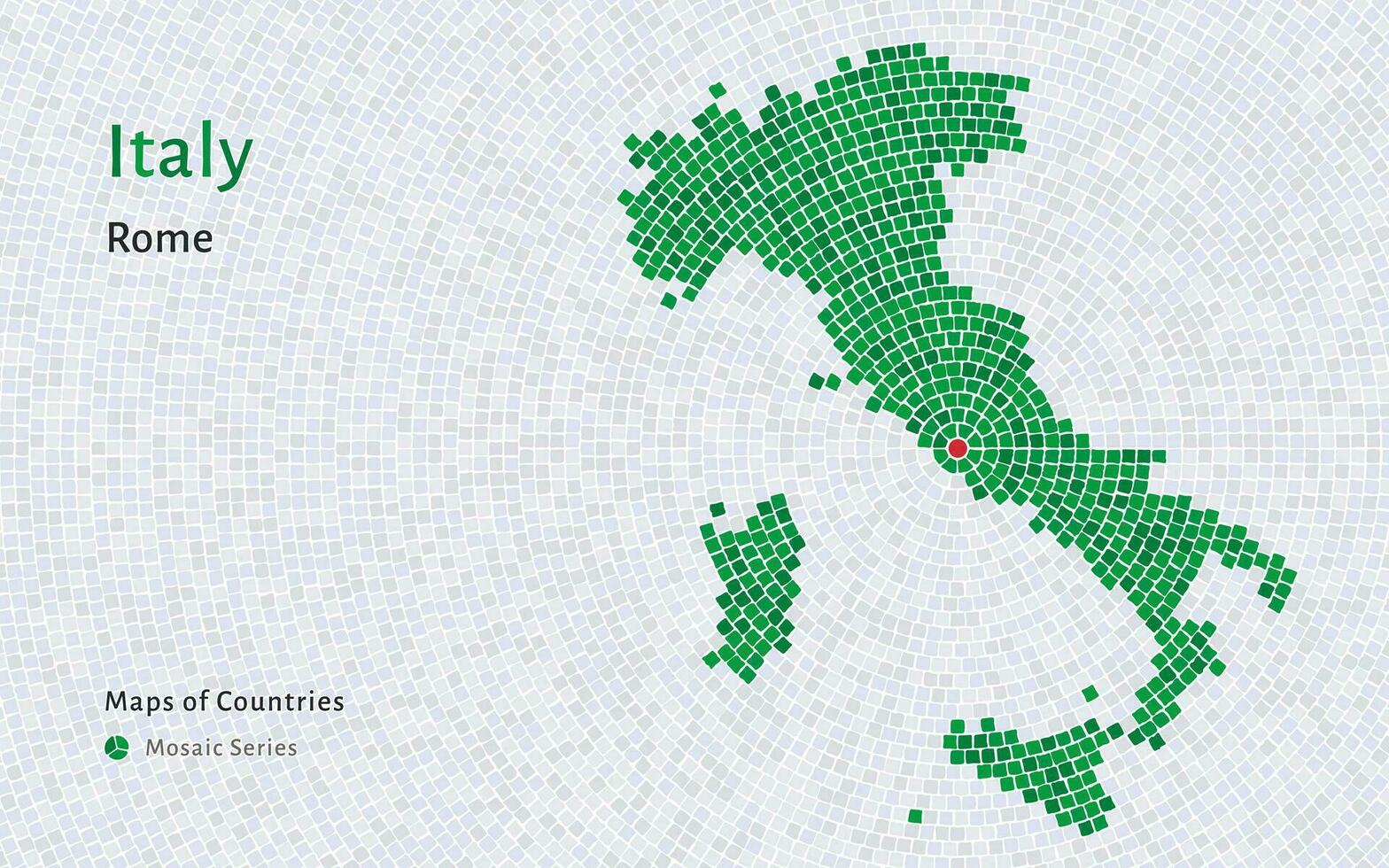 Saudi Italien mit ein Hauptstadt von Rom gezeigt im ein Mosaik Muster vektor