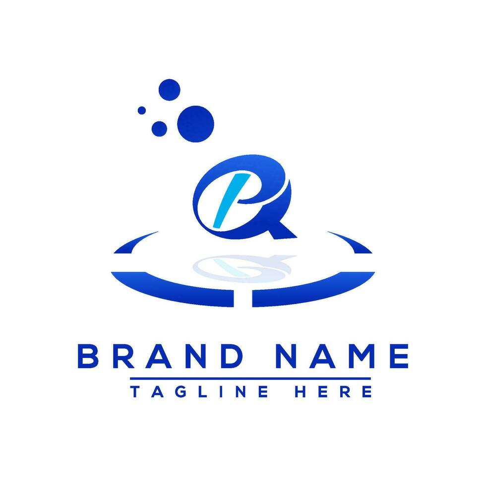 brev qp blå logotyp professionell för Allt typer av företag vektor