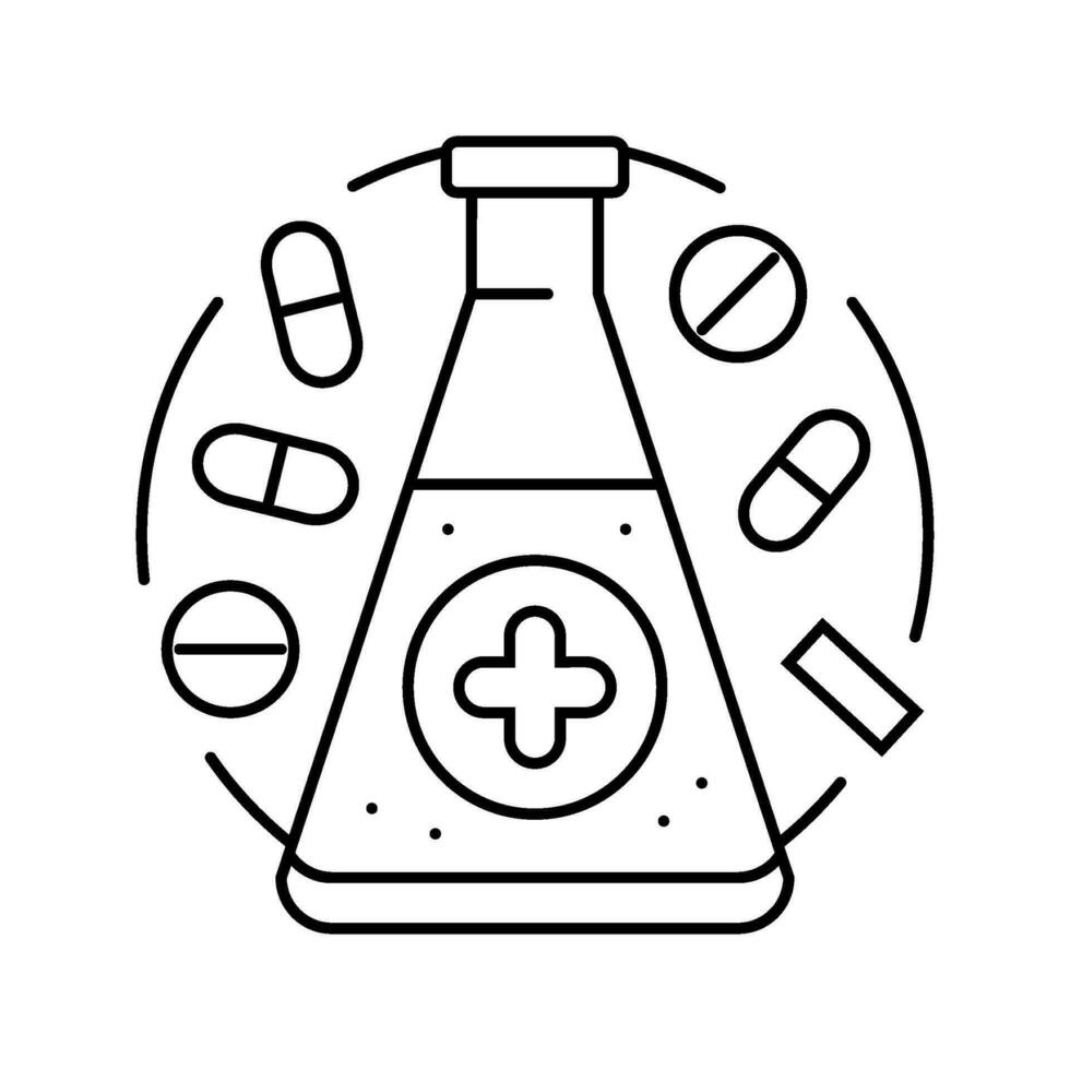 Pharmakologie Apotheker Linie Symbol Vektor Illustration